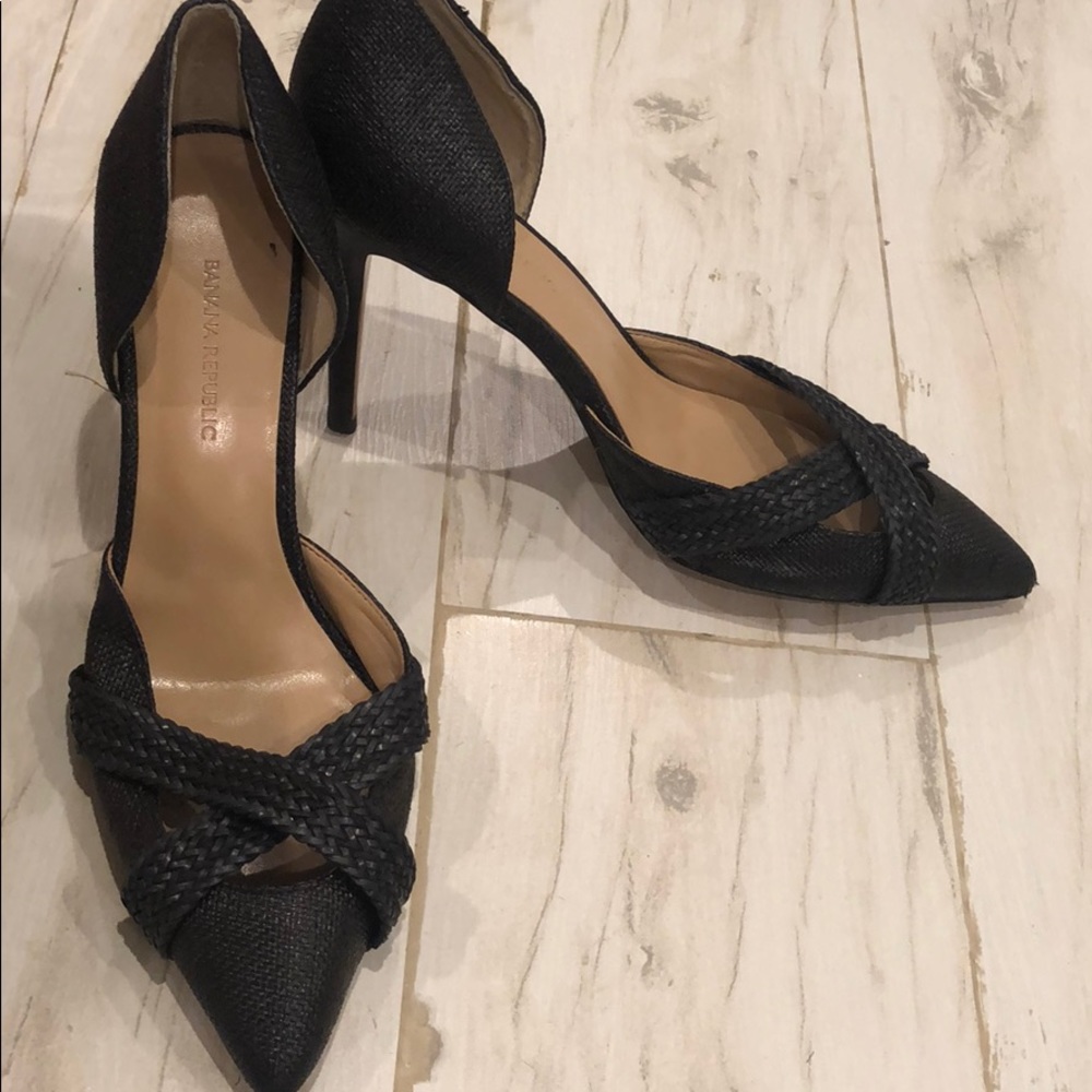 Banana Republic black leather heels